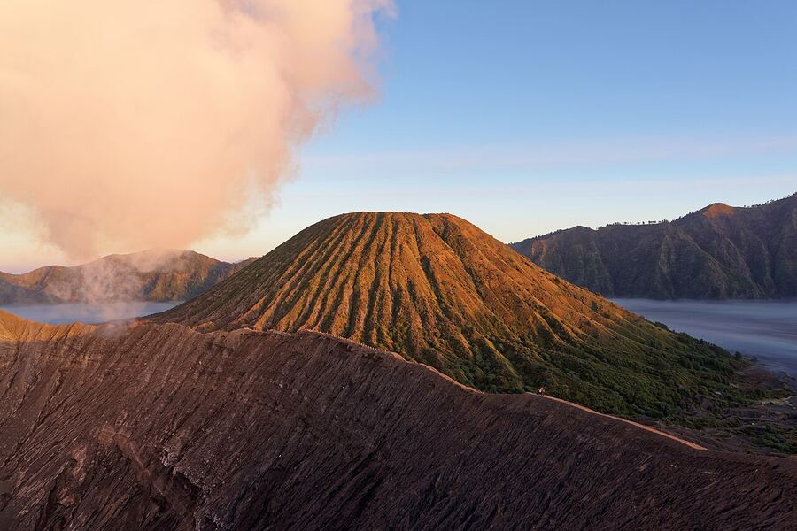 Sunrise over Mount Bromo volcano, East Java